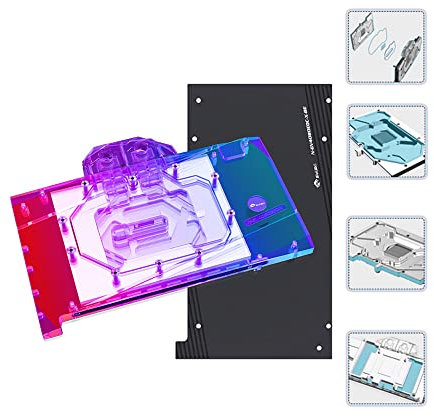 Bykski Copper GPU Water Cooling Block GPU Waterblock Graphics Card Water Cooling Block for Gigabyte GeForce RTX 4080 Eagle 16G (5V ARGB RBW Aura Effect LED Lights GPU Block with Backplate)