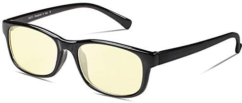 DUCO Blue Light Blocking Glasses Gamer Glasses and Computer Eyewear Anti Glare Protection Anti Fatigue Anti UV Glasses for Smartphone Screens Computer or TV 8016 (Bright Black)