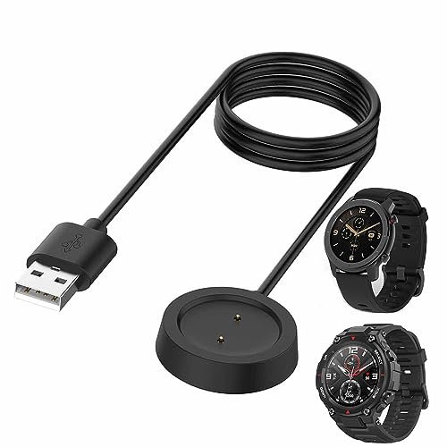 HOMTERN Magnetisches Ladegerät, kompatibel mit Amazfit GTS/T-Rex/GTR 42 mm/GTR 47 mm, USB-Ladekabel, Ständer, Dock-Smartwatch-Zubehör