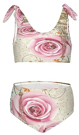 Rose À Paris Maillot de Bain Tenue de Plage Bikini Ensemble de Deux Pièces Swimsuit pour Filles