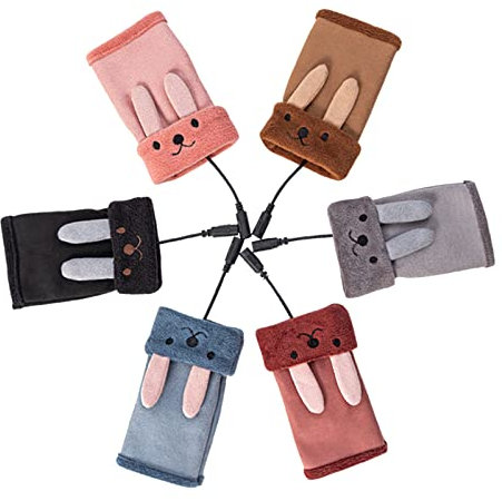 Didadihu Fingerlose Handschuhe Damen, Warm Kaschmir Fingerhandschuhe Unisex Fleece Handschuhe Fingerlose Baumwollhandschuhe Warme Gestrickte Gloves Pulswärmer Handwärmer Paar