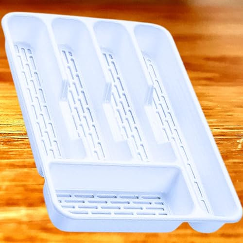CUBERTERO Organizador Para Cubiertos. Separadores De Cajones ó Bandeja De Plástico Para Cocina. Caja Con Compartimentos Porta Cuchillos Cucharas Tenedores Cucharillas. Apto Para Lavavajillas