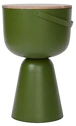 Mesa de centro Mesa de bar con enfriador de 15 l / 4 galones, mesa de bar con hielo de metal for patio, mesa auxiliar for interiores y exteriores con cubo de hielo, enfriador de cerveza y vino for fie