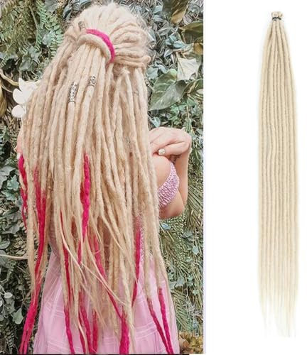 Dreadlocks Extensions Thin 0.6cm 10 Strähnen 24 Zoll Handgemachtes Weiches Reggae-Haar Hip-Hop-Stil Synthetische Horror-Verlängerung Lange Häkelhippie-Horrorsperre Haar(SE 10 Strands, 613)