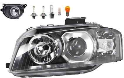 Johns, Scheinwerfer Xenon passend für Audi A3 8P 05/2003-07/08 D2S H7 Links Fahrerseite + Nebelscheinwerfer + Leuchtmittel