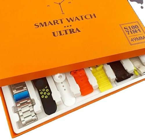 S100 Ultra 9 - Reloj inteligente 7 en 1, correas de 49 mm, llamada Bluetooth, reloj inteligente serie 8, reloj Ultra (blanco)