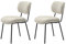 FJORDFORM Juego de 2 sillas de Comedor, Silla de Cocina, Silla tapizada, Silla de salón con Respaldo, Asiento de poliéster, Patas metálicas, poliéster, Blanco Roto, Comedor