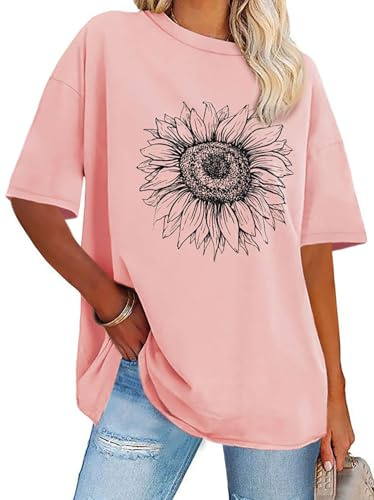 Oversized T Shirts For Women Loose Summer Tops Floral Printed Tshirts | soft and breathable, stretchy and relaxed fit, short sleeve crew neck, casual graphic tees, baggy trendy streetwear