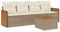 QJBSAVVA Esstisch Balkon Möbel Set Balkon Set Gartensofa - 5-TLG. Garten-Sofagarnitur mit Kissen Beige Poly Rattan für Party Garten Terrasse Balkon