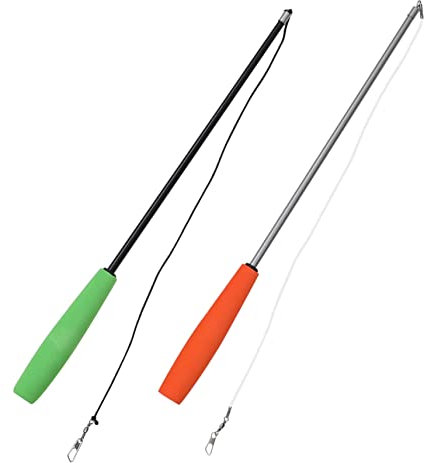 CIYODO 2sets Teleskop Katze Für Kätzchen Interaktive Spielzeug 3-Abschnitt Teleskop Stange Katze Necken Pet Liefert 2 Stücke * 2