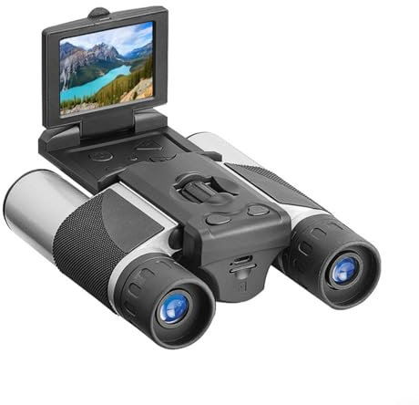 VRTYVEYBB High Power 12X32 Binoculars With Built-in Camera 1080P Video LCD Display For Bird Watching Sports Concerts(silver)
