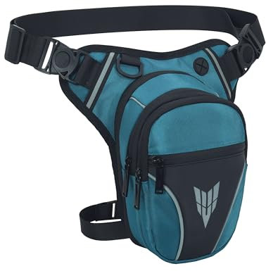 Beintasche Motorrad Taktisch für Herren Damen Wasserdicht Multifunktionale Bauchtasche Gürteltasche für Laufen Radfahren Motorrad Sport Wandern Camping Klettern Reiten Tasche Hüfttasche (Hellblau)