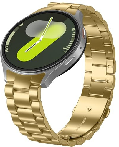 Suphart Metallband Kompatibel mit Samsung Galaxy Watch 7 6 5 4 FE Armband 44mm 40mm, Kein Gap-Ersatzarmbänder für Galaxy Watch 6 Classic 47mm 43mm/5 Pro 45mm, Gold
