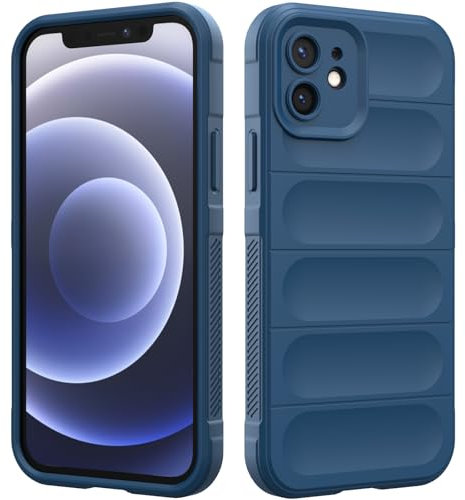 Custodia Compatibile con iPhone 12, Silicone Custodia per Tutto il Corpo, Copertura Antiurto con Fotocamera Protettivo, Cover Morbida al Tatto - Blu Scuro