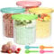 Yoassi Lot de 4 Pots pour Ninja Creamy Deluxe,680ml Récipient de Crème Glacée pour Ninja Creami NC500 NC501,Bocaux de Rechange avec Couvercle et Cuillère Colorés, Lavables au Lave-Vaisselle