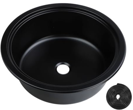 XTevu Waschbecken Wohnmobil, Edelstahlspüle rund, Handwaschbecken Karawane, 304 Spüle für Campingküche