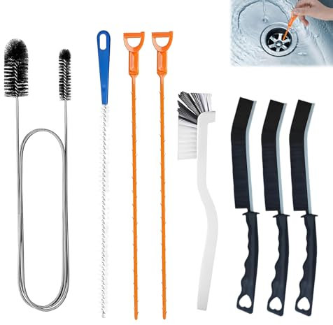 8 PCS Drain Snake Unblocker Set,Clog Cleaner with Twist Handle, Multifunctional Plumbing Sink Unblocker Tool,Toilet Plug Hole Cleaner Tool for Sink Tool Bathroom Toilet Kitchen Plug Hole Reusable