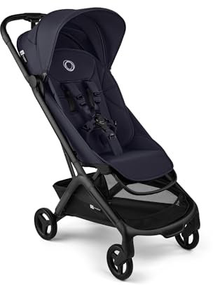 Bugaboo Butterfly 2 Reisebuggy, leicht und kompakt, Handgepäckgröße, faltbarer Reise-Kinderwagen mit Liegefunktion, einhändig faltbar, großer Untergestellkorb, ab 6 Monaten bis 4 Jahre, Deep Indigo