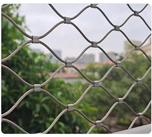 GZHERVICES Edelstahl-Gartennetz, Hirschdrahtzaun, Tierabsperrzaun, Geflügelnetz, Sicherheitsnetz – 10 cm Maschenweite(Silver-2mm,2x10m)