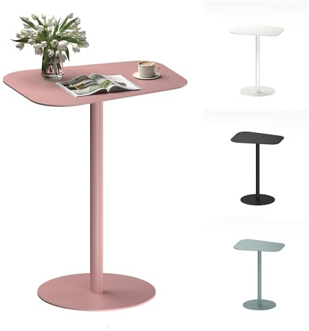 FLEXISPOT Tavolino per divano, camera da letto, soggiorno, ufficio, comodino, tavolino da caffè per piccoli spazi, in acciaio, 50 x 38 x 65 cm, rosa
