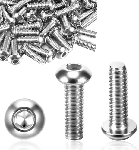 50 Stück Linsenkopfschrauben M6 x 10mm, Edelstahlschrauben, m6 Schrauben, Linsenkopfschrauben mit Innensechskant für Möbelmontage, Metallverbindung, Holzbearbeitungsprojekte