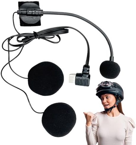 XIAOXIAOYU Helmet Microphone - Half-face Helmet Speaker | Noise-cancelling Waterproof Headphones Type-C Plug for Sports Outdoor Interviews Music Recording