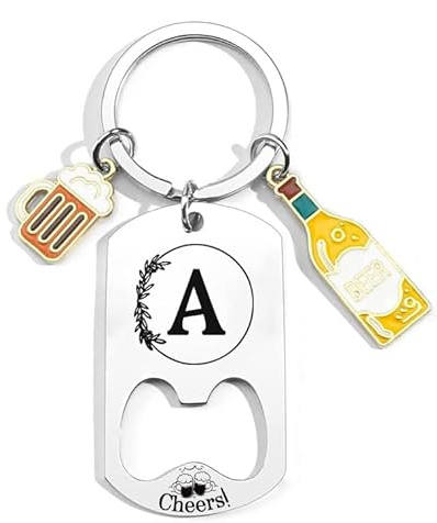 QTZXZX Porte-clés lettre initiale pendentif, porte-clés gravé personnalisé A-Z porte-clés cadeau amis, A-Z 26 lettre initiale pendentif porte-clés – cadeau femme homme anniversaire noël