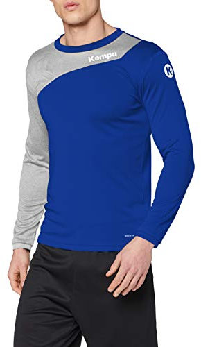 Kempa Men Core 2.0 Long Sleeve Shirt Men's Long Sleeve Shirt - Royal/Dark Grey Melange, S