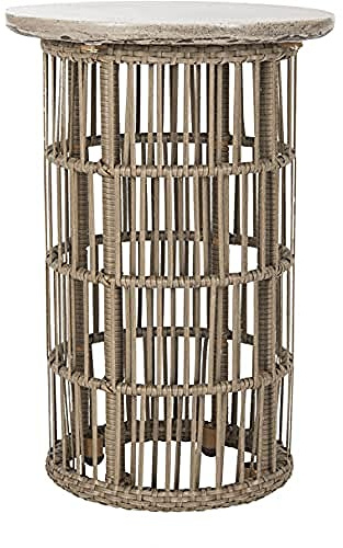 Safavieh Akara Beton Accent Tisch, Pulver Stein, DunkelGrau,40 X 40 X 43.94 cm