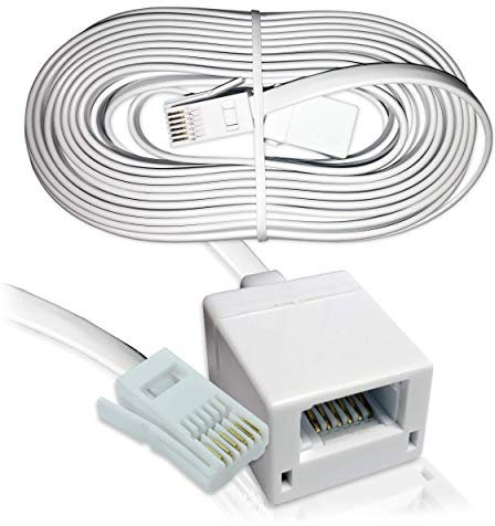 20m BT Male to Female Extension Cable/Telephone Fax Modem Extension Lead/iCHOOSE