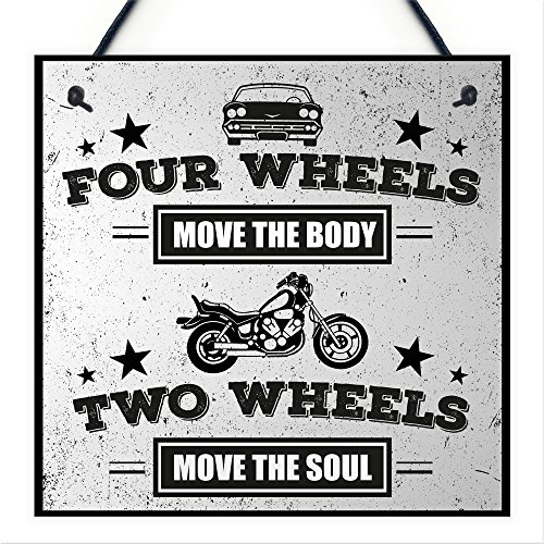 Red Ocean Move The Soul Motorbike Man Cave Hanging Plaque Garage Vintage Gift Motorcycle Biker Sign