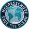 2 x MeeresSchutz Abzeichen 60 mm/Save the Ocean/Schutz für Ozean Welt-Meer Clean Wal Delfin Hai/Stopp Verschmutzung Plastik-Müll Gift Fisch-Fang/Aufnäher Aufbügler Flicken Sticker Patch