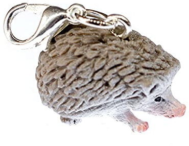 Miniblings Igel Charm Zipper Pull Kinderschmuck Herbst Tier Gummi 20mm - Handmade Modeschmuck I Kettenanhänger versilbert - Bettelanhänger Bettelarmband - Anhänger für Armband