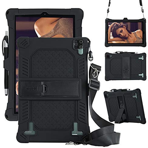 RLTech Coque pour Allmeida 10, Silicone Antichoc Léger Housse de Protection avec Support Stand pour Allmeida 10/Allmeida K6 10/DUODUOGO 10.1/GOODTEL G2 10/YOTOPT 10/ZONMAI 805GX, Noir