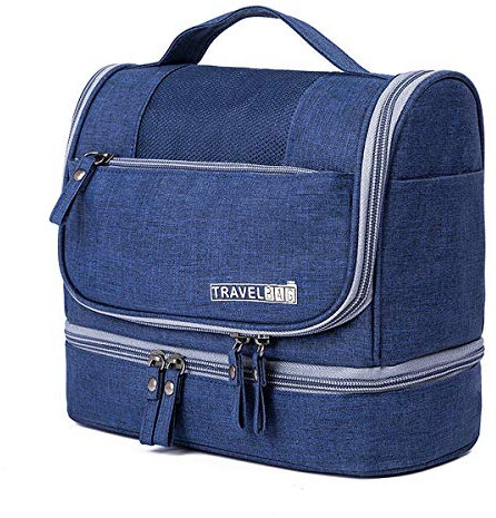 FORRICA Bolsa de Aseo para Hombres Mujeres Organizador Cosmético de Viaje Portátil Bolsa de Maquillaje Grande Bolso de Organizador Impermeable Bolso Cosméticos Azul A