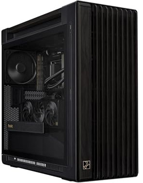 ASUS PROART PA602 Wood TG PWM BLACK, Case Gaming E-ATX in Vetro Temperato, Supporto per Dissipatore da 420 mm, Ventole da 140 mm e 200 mm, Rilevatore di Polvere IR, Presa d’aria Laterale, Nero