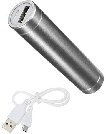 External Battery Charger for Xiaomi Redmi 9C Universal Power Bank 2600 mAh with USB Cable / Mirco USB Backup Telephon (Silver)