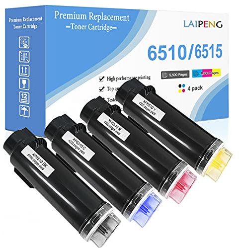 Kompatible Tonerpatrone für Xerox Phaser 6510 WorkCentre 6515 (BK + C + Y + M) 4 Farben Die Höchste Kapazität 5500 Seiten für Schwarz & 4300 Seiten für C M Y