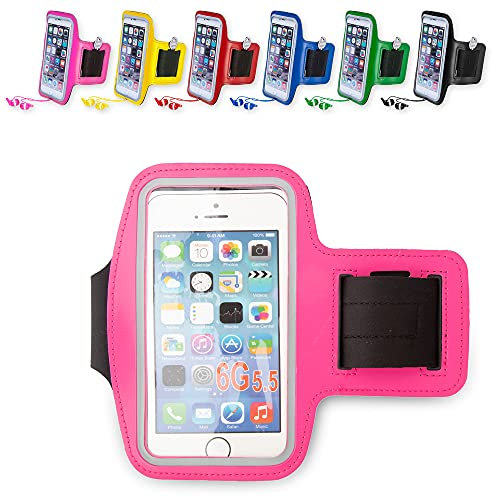 ANTEVIA-Brassard téléphone étanche universel+poche clés|Taille max: 6.4 Pouces soit 16.2cm|PLUS DE 10 MODÈLES|Matière:PU|Brassard de sport pour smartphone Porte téléphone|Couleur:Violet(Kelan violet)