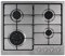 HG6251SS 4 Burner Gas Hob with Enamel Pan Supports, Automatic Ignition, Wok Burner and Flame Failure Safety Device