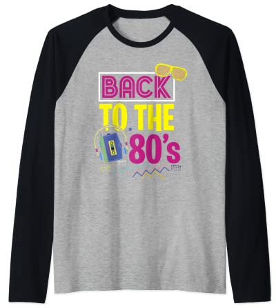 80er Jahre Party Mottoparty Outfit Kostüm Vintage Retro Raglan