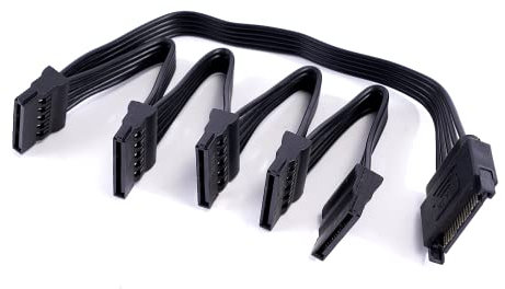 YieJoya Cavo SATA da 15 pin maschio SATA a femmina 5 SATA a 5 SATA, cavo splitter per HDD, SSD, cavo per unità ottiche SATA - 24 pollici …