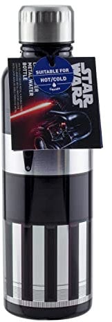 Darth Vader Lichtschwert Metall-Wasserflasche - Offiziell lizenziertes Disney Star Wars Geschenk der Vintage-Kollektion, für heiße und kalte Getränke mit auslaufsicherem Deckel, 500 ml (17 fl oz)