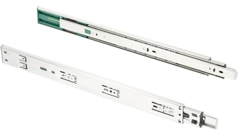 GTV - Schubladenschienen H45 VERSALITE PLUS+, Kugelführung mit Dämpfung, H=45mm, Schlitten min Soft-Close-Mechanismus, Belastbarkeit 40kg, Einfache und Schnelle Installation