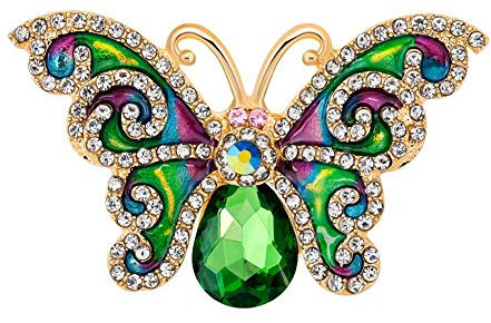 Insekt Emaille Schmetterling Faux Edelstein Strass eingelegte Brosche Abzeichen Robust und kostengünstig