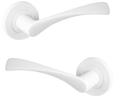 ARCO · Set di maniglie per porta, colore bianco, in alluminio
