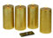 Werner Voss GmbH LED 4 x Kerze Gold Wachs 15 x 7,5 cm 3D Timer + Fernbedienung Stumpenkerze