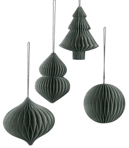 Broste Copenhagen Christmas Mix Papierhänger Thyme, Set bestehend aus 4 Aufhängern, 70090505