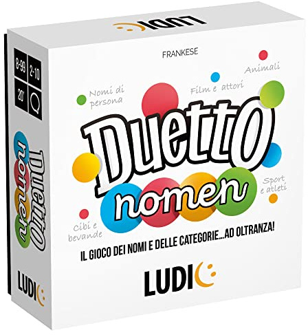 Ludic Duetto Nomen Eine Super immersive Wortherausforderung It55423 Gesellschaftsspiel für die Familie für 2-6 Spieler Made in Italy
