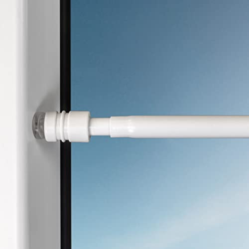 2er-Pack Gardinenstangen zum Klemmen (Weiß, 60-90 cm - 2 Stück) ausziehbare Klemmstange für Gardinen & Scheibengardinen - einfache Montage ohne Bohren & Kleben am Fensterrahmen - max. Tragkraft 2 kg